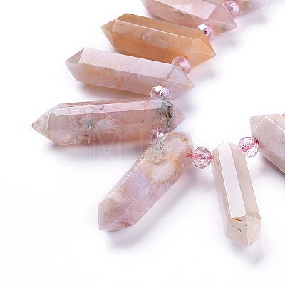 Natural Cherry Blossom Agate Beads Strands G-G805-G13-1