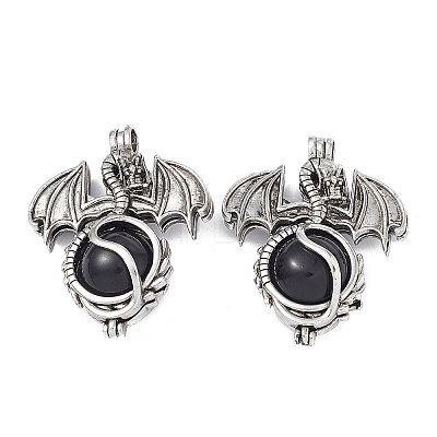 Natural Obsidian Pendants G-P491-02AS-05-1