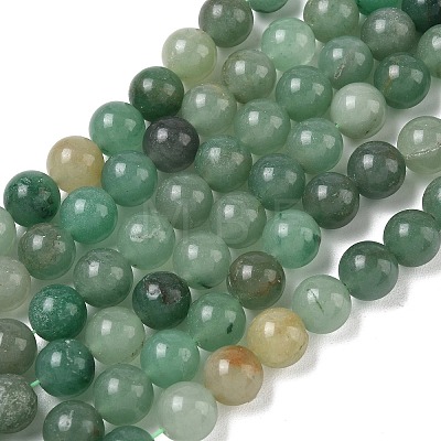 Natural Green Aventurine Beads Strands G-E380-02-6mm-1