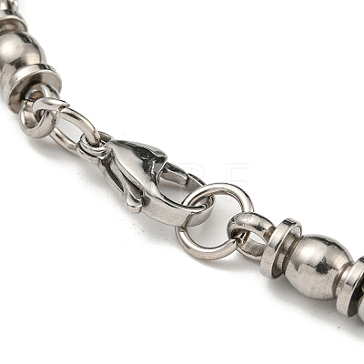 Two Tone 304 Stainless Steel Column Link Chain Bracelet BJEW-B078-35BP-1
