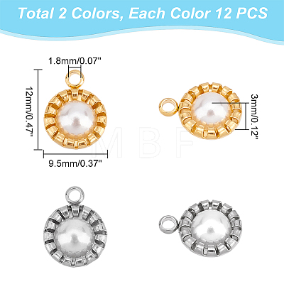 Unicraftale 24Pcs 2 Colors 304 Stainless Steel Pendants STAS-UN0040-36-1