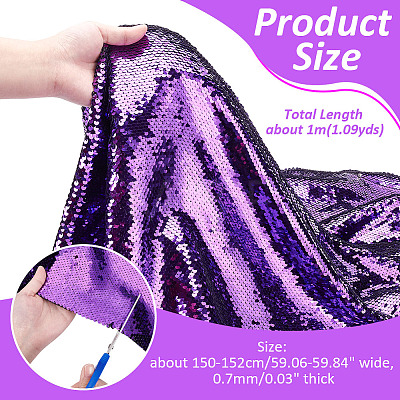 PVC Reversible Sequin Fabric DIY-WH0430-543B-1