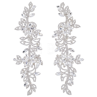 Brass Rhinestone Cloth Patches PATC-WH0031-003S-02-1