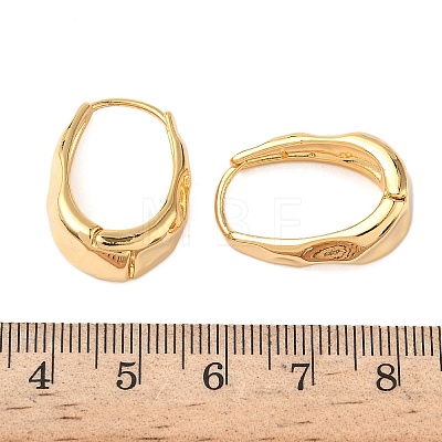 Brass Oval Hoop Earrings EJEW-D337-13G-1