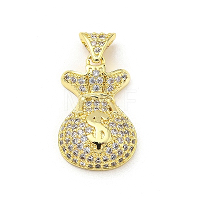 Brass Micro Pave Cubic Zirconia Pendants FIND-Z023-19G-1