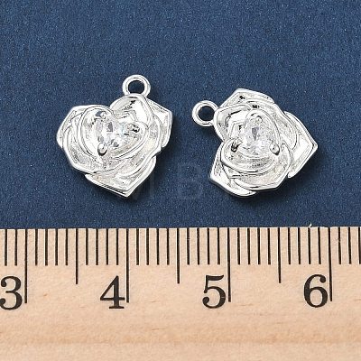Valentine's Day Brass Micro Pave Cubic Zirconia Charms KK-P355-15S-01-1