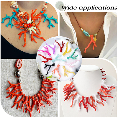70Pcs Opaque Acrylic Imitation Coral Beads SACR-SC0001-64-1