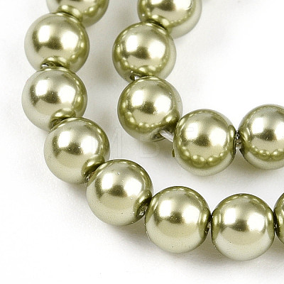 Baking Painted Pearlized Glass Pearl Bead Strands HY-N002-4mm-A07-1