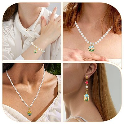 5Pcs Brass Enamel Pendants KK-SZ0002-58B-1