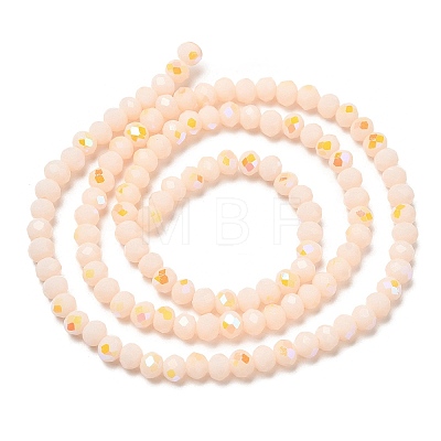 Electroplate Opaque Solid Color Glass Beads Strands EGLA-A034-P4mm-L18-1