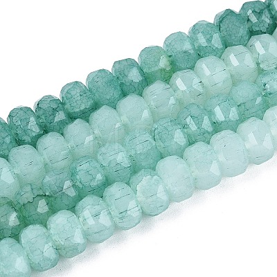 Imitation Jade Crackle Glass Beads Strands GLAA-N068-01A-A03-1