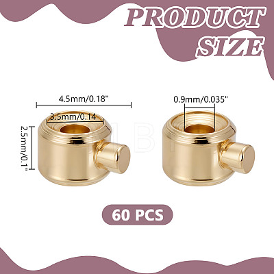 60Pcs Brass Crimp Beads KK-HY0004-19-1