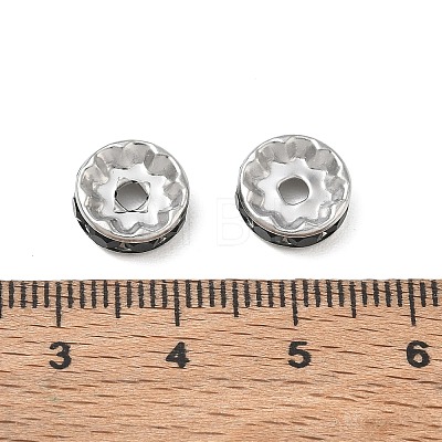 304 Stainless Steel Rhinestone Spacer Beads RB-CBA18B7-01P-12-1