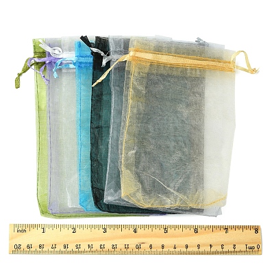 50Pcs Organza Bags Jewellery Storage Pouches Wedding Favour Party Mesh Drawstring Gift OP-FS0001-05E-1
