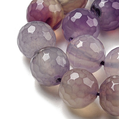 Faceted Natural Agate Beads Strands G-F447-12mm-K01-1