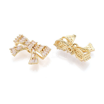 Brass Micro Pave Cubic Zirconia Beads KK-N276-11G-1