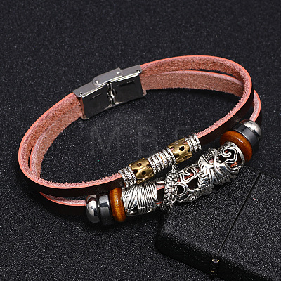 Leather Multi-strand Bracelets BJEW-F352-11M-1