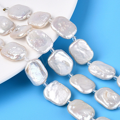 Natural Baroque Keshi Pearl Beads Strands PEAR-D07-03-1