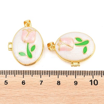 Brass Locket Pendants KK-D232-09G-01-1