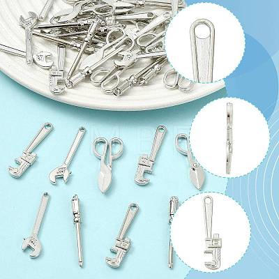 40Pcs 4 Styles Alloy Pendants FIND-FS0005-02-1