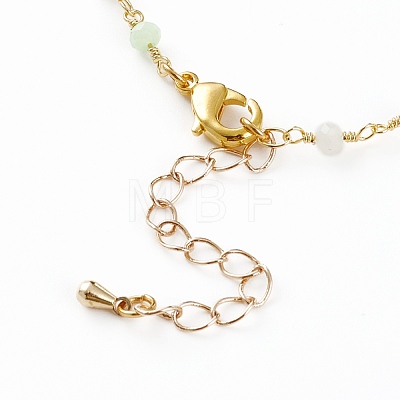 Faceted Glass Beaded Anklets AJEW-AN00379-01-1