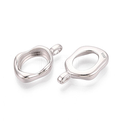 Irregular 925 Sterling Silver Blank Bezel Cup Pendant Cabochon Settings STER-T008-85P-1