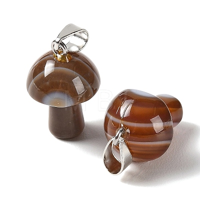 Natural Banded Agate Pendants GG-CBAA0EE-05P-21-1
