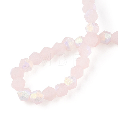 Imitation Jade Bicone Frosted Glass Bead Strands EGLA-A039-J2mm-MB07-1