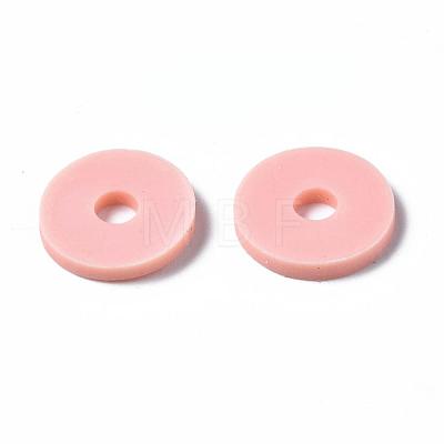 Flat Round Handmade Polymer Clay Beads CLAY-R067-12mm-18-1