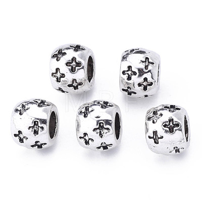 Tibetan Style Alloy European Beads TIBE-S319-125AS-RS-1