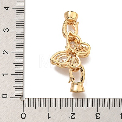 Brass Micro Pave Clear Cubic Zirconia Fold Over Clasps KK-U037-11G-02-1