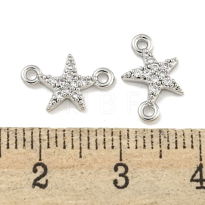 Brass Micro Pave Clear Cubic Zirconia Connector Charms KK-Q820-42P-1