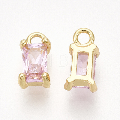 Brass Cubic Zirconia Charms X-KK-S350-367B-1