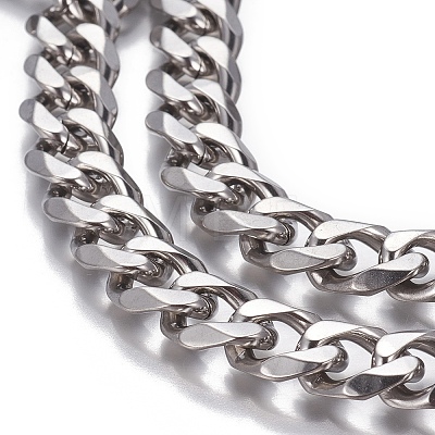 304 Stainless Steel Cuban Link Chains CHS-P007-04P-02-1