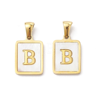 Ion Plating(IP) 304 Stainless Steel Pave Shell Pendants X-STAS-G327-01G-B-1