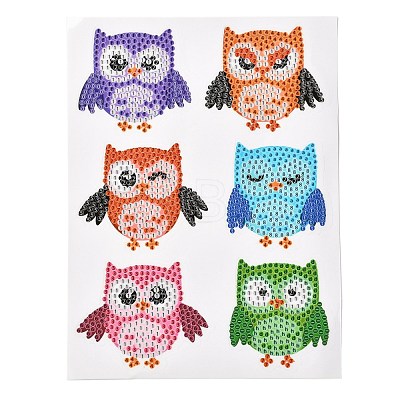 DIY Owl Diamond Painting Stickers Kits For Kids DIY-O016-05-1