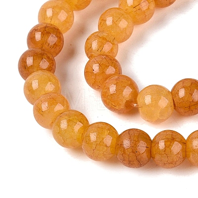 Ombre Effect Dyed Crackle Glass Beads Strands GLAA-Q106-01A-B10-1