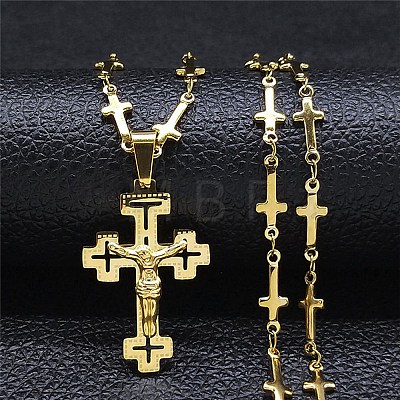 304 Stainless Steel Pendant Necklaces for Women Men NJEW-G115-01G-1