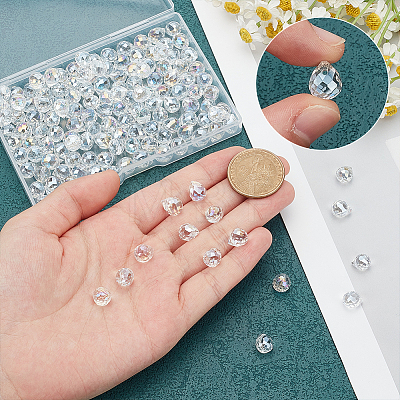 150Pcs Transparent Glass Beads GLAA-HY0001-33-1