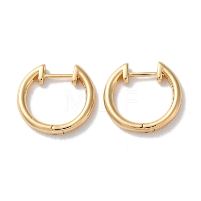 Lock Brass Huggie Hoop Earrings for Women EJEW-B056-14G-1
