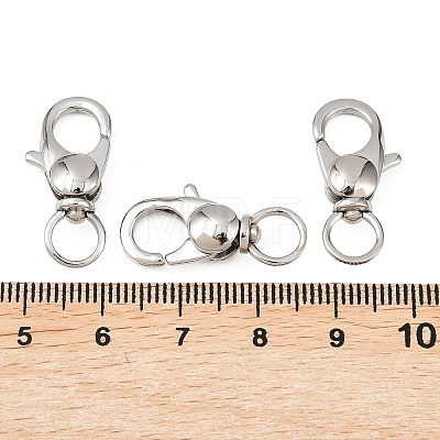 Tarnish Resistant 304 Stainless Steel Swivel Lobster Claw Clasps STAS-R065-10-1