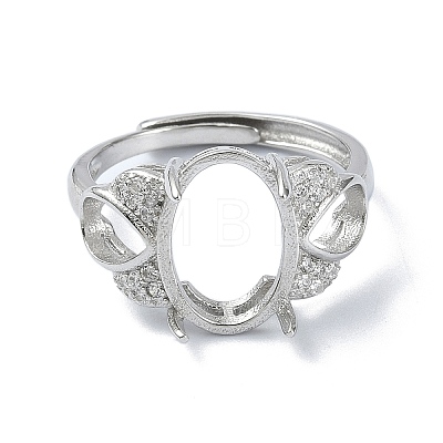 Adjustable 925 Sterling Silver Ring Components STER-K179-30P-1