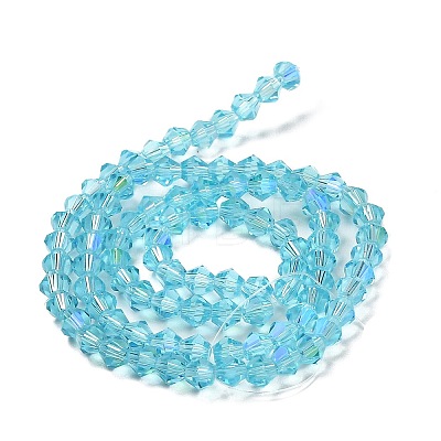 Transparent Electroplate Glass Beads Strands EGLA-A039-T3mm-L20-1