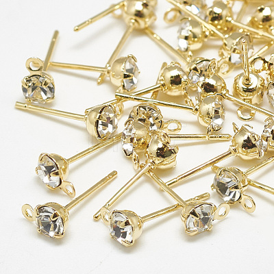 Brass Stud Earring Findings KK-S347-149-1