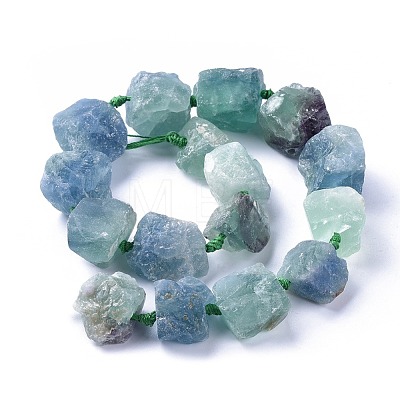 Natural Gemstone Fluorite Rough Nuggets Bead Strands G-E219-08A-1