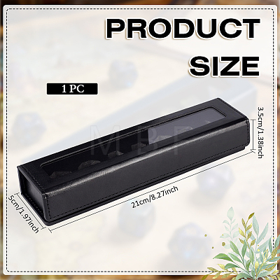 7-Slot Imitation Leather Dice Organizer Boxes with Magnetic Visible Window Lid ODIS-WH0079-105B-1