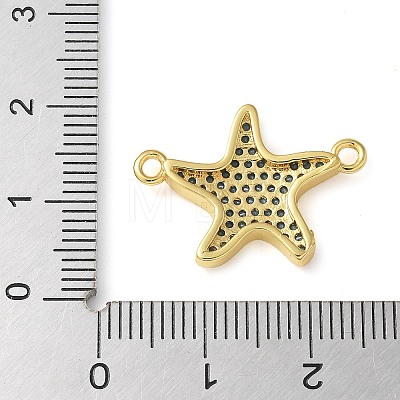 Brass Micro Pave Deep Sky Blue Cubic Zirconia Connector Charms KK-C086-14G-02-1