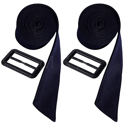 2Pcs Tie a Knot Polyester Waist Belt with Plastic Buckle AJEW-GF0014-53A-1