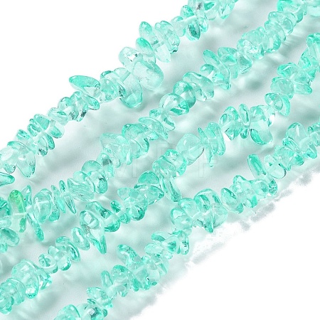 Spray Painted Transparent Glass Beads Strands X-GLAA-P060-01A-08-1