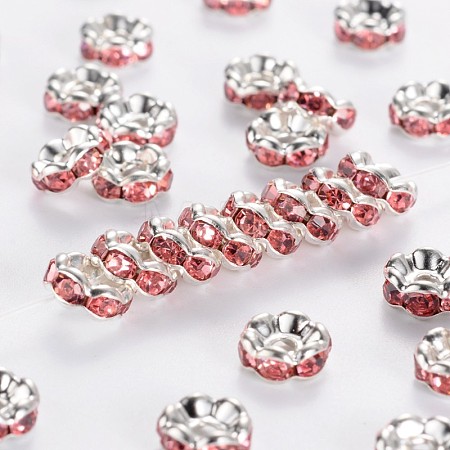 Brass Grade A Rhinestone Spacer Beads RSB028NF-07-1